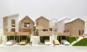 【共通のコンセプトで集住する魅力】５邸で外構デザインを統一することで緑豊かなまとまった街並みデザインを実現します。